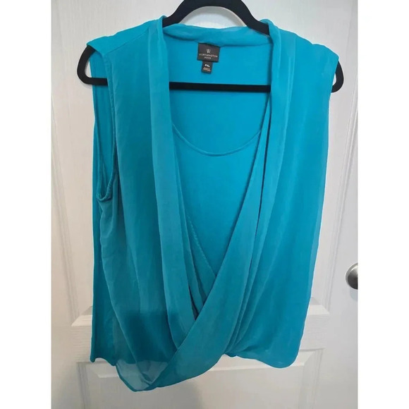 Worthington XL Aqua color blouse PXL - Picture 1 of 9